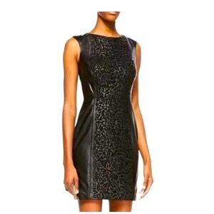 Vakko leather and lace vintage dress